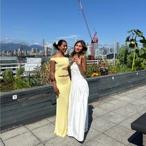 Elegant Yellow Wedding Guest Maxi Dress